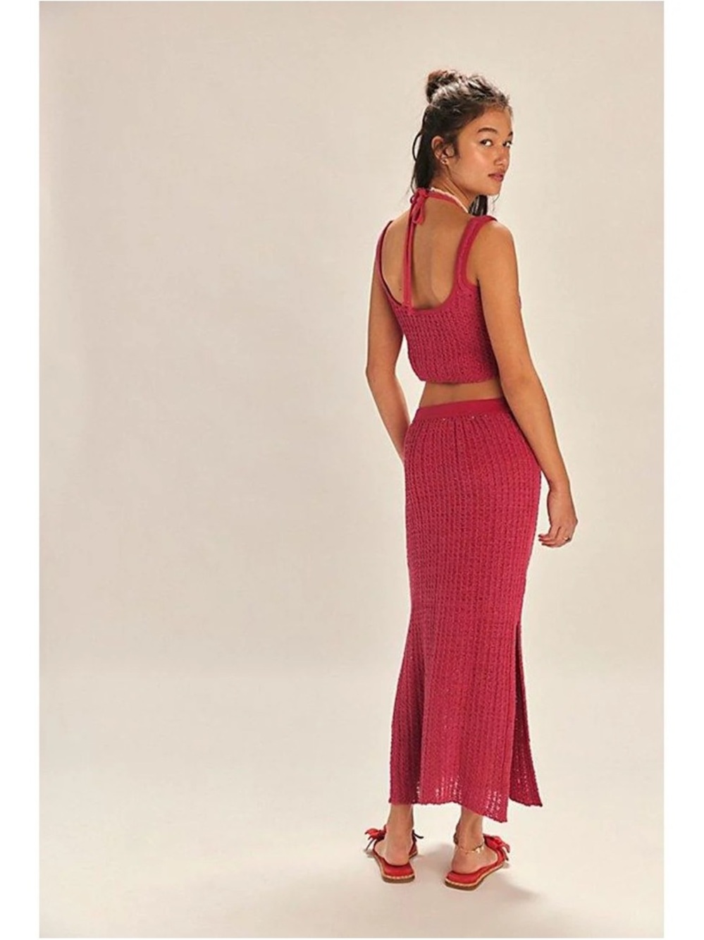NEW! Free People Beach Havana Sweater Set Red/Pink - Picture 7 of 7